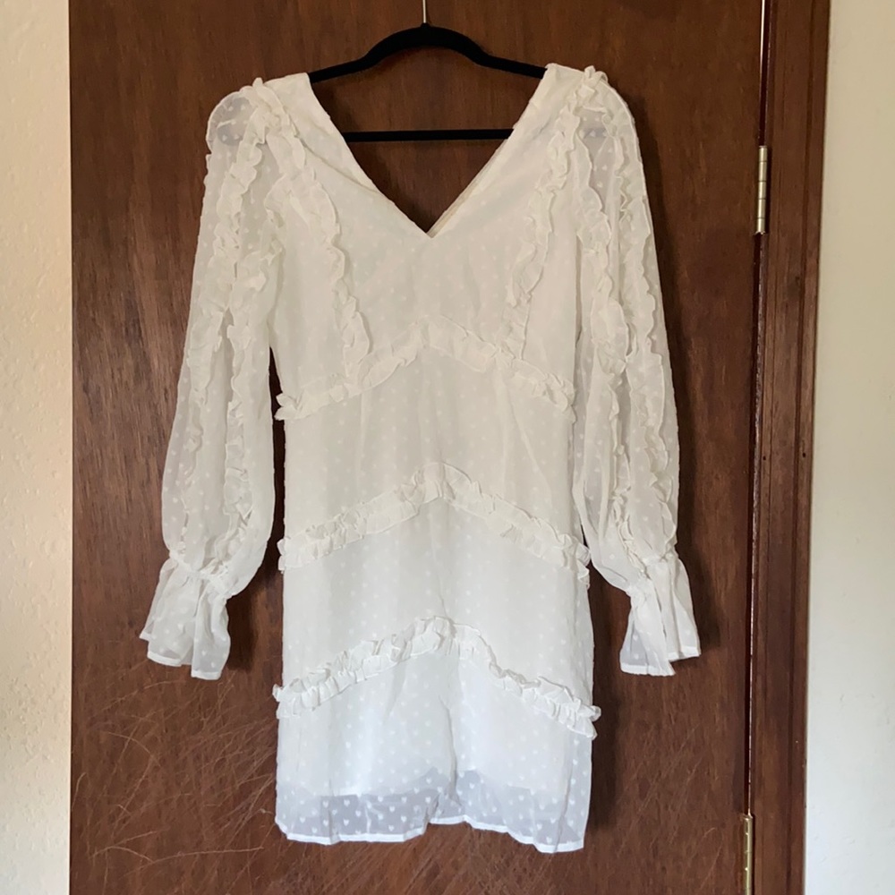 NanaMacs White Swiss Dot Dress Bridal Shower